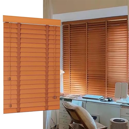 Holzjalousien, 50mm Horizontale Jalousien, Vielseitige Fensterdekorationen Jalousien, Anpassbare Massivholzjalousien, Atmungsaktive Isolierte Jalousien Aus Holz, Sonnenschutz,W×H-130x175cm/51x69in