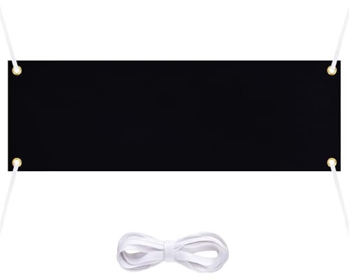 Blanko-Banner zum Dekorieren von Sublimationsdruck, schwarzes Banner mit Seil zum Aufhängen, 60 x 180 cm, für Geschäft, Außen, Wand
