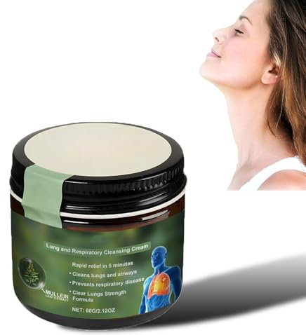 Königskerze Clear lung Repair Cream 60g, Lungen- und Atemwege Reinigungssalbe, Kräuter-Lungenreinigungs- und Reparaturcreme, Königskerzen-Salbe zur Lungenreinigung