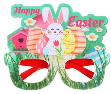 Requisiten für Fotokabinen am Ostertag Gläser mit Ostereiern Haseneier Osterhase Foto mit Rahmen Brille mit Ostern für Erwachsene - Requisiten für Rahmen