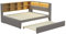 Etagenbett mit Handläufen und Fenster, Hausbett mit Rausfallschutz und Geländer, Kiefernrahmen, weiß (90x200cm)