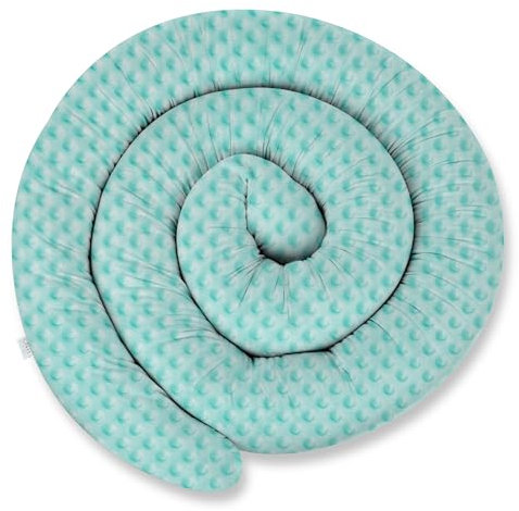 XXL 300 cm Bettschlange für Allergiker Bettkissen Stillkissen Bettrolle Zierkissen Bettumrandung Schlange Handmade 100% Minky ekmTRADE (97 – Minky Grün, 300 cm)