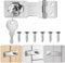 Flintronic Lucchetto Hasp, 3 Pollici Lucchetto Hasp in Acciaio Inox, Con Viti e Chiavi, Chiusura Armadio Serratura in Metallo per Porte Mobili Cassetti Armadietti Finestra Cancelli- Argento