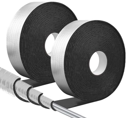DGSL Pipe Insulation Wrap, 2 Wide X 66 Ft (2 Roll) Pipe Insulation Foam Tube, Self-Adhesive AC Line Insulation for Winter Freeze Protection