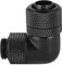 Cpu Cooler, Cpu Air Cooler G1/4 Thread Water Cooling Fitting Thin Tube with 90° Right Angle Elbow Clear Tubing for Computer Water Cooling System (Black)