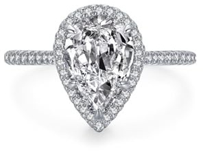 Wycian Verlobungsring Damen 54 Partner Ringe mit Stein 925er Sterlingsilber 1.6mm Tropfenförmiger Heiligenschein für Mutter Muttertag