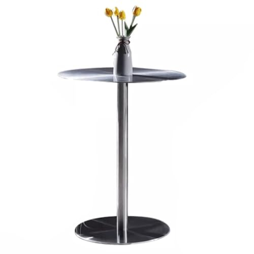 Runder Bartisch für drinnen und draußen, hoher Bistrotisch, Kneipentisch, Frühstücksschreibtisch, Küche, Esszimmer, Möbel, Nachttisch (40 x 74 cm)