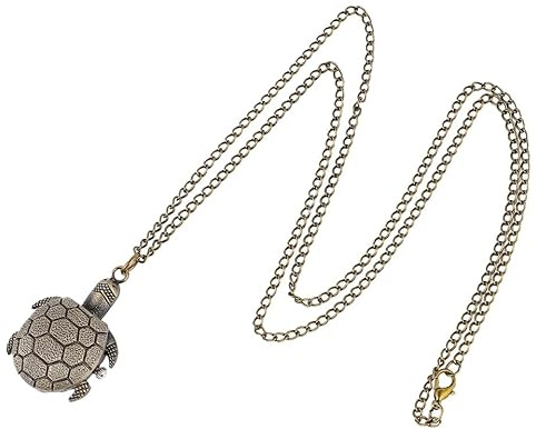 CALLARON Reloj De Bolsillo con Forma De Tortuga Reloj Retro Colgante De Moda Creativo Diseño Vintage para Hombre Y Mujer Accesorio Portátil para Uso Diario Y Regalo