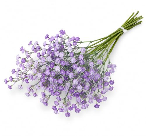 CENCERY Gypsophile Artificielle 10 Pcs Petit Fleur Artificielle pour Bouquet, Fleur Artificielle Gypsophile (Violet Clair) Décoration Mariage DIY Maison Arrangements de Fête