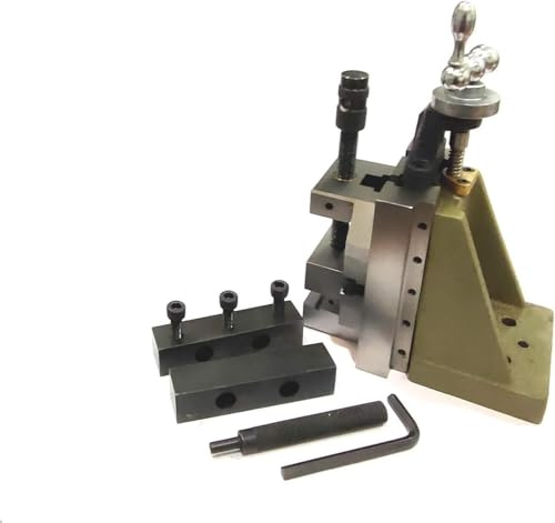 Buyohlic 125mm x 100mm Milling Attachment for Lathe – Fixed Base Vertical Slide with 2-3/8 (60mm) Jaw Grinding Vice – Machine Tools