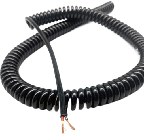 Cavo elettrico, cavo di alimentazione retrattile, Cavo di alimentazione a spirale a 2 conduttori 18AWG a molla multiconduttore retrattile Filo a(Stretch 4 Meter)