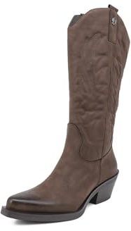 QUEEN HELENA Camperos Stivali Donna Texani con Tacco Western Stivaletti a Punta Cowboy X28-110