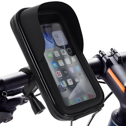 Support Téléphone Velo Etanche, Support Telephone Moto, 360° Rotation IPX6, Compatible avec VTT et Moto, Porte Téléphone Velo avec Coque Arrière Transparente, Port de Charge, pour 6.5 Pouces