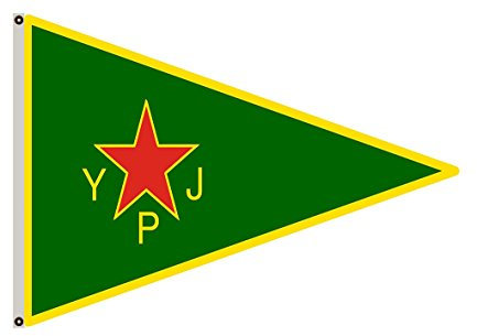 Große Flagge Frauen S Schutz Einheiten ypj Flagge; weiblich Brigade der Offiziellen bewaffneten Flügel des Supreme kurdisches Komitee Flagge 3 x 150 Banner