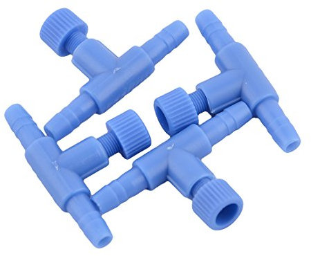 sourcing map 4stk Fisch Tank Aquarium T geformt Luftschlauch Regler Ventil Anschluss DE de