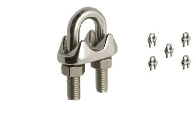 5 Pcs Serre câble à étrier en Inox A4 pour câble acier/inox de 6mm (6mm)