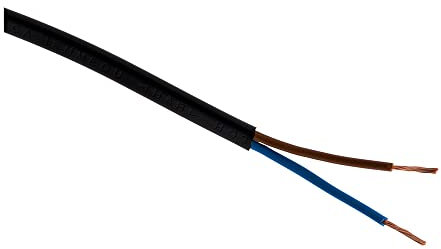 Câble d'alimentation électrique H03VVH2-F 2x0,75mm² noir - 5m - Zenitech