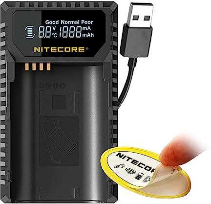 Nitecore ULSL USB Travel Charger for Leica BP-SCL4 Batteries - Compatible with Leica SL Typ 601, SL2, SL2-S,Q2 and Q2 Monochrom Series Camera, Sticker