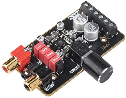 DROK 12V/24V 2.0 Dual Channel Audio Amplifier Board PAM8620 DC 8-26V 24V Digital Stereo Amp Module Class D Mini Power Amplify Circuit for Sound System Speaker DIY