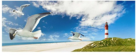 Bilderwelten Top Maritim Glasbilder Wandbild Foto Kunstdruck 50 x 125 cm, Dune Breeze