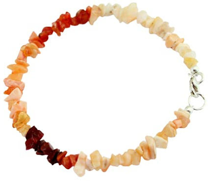 Natur Feueropal Armband mit 925 Silber Karabiner ca. 18 cm lang