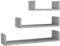 vidaXL 3X Wandregal U-förmig Hängeregal Lounge Bücherregal Wandboard Dekoregal Schweberegal CD DVD Regal Wand Deko Betongrau Holzwerkstoff