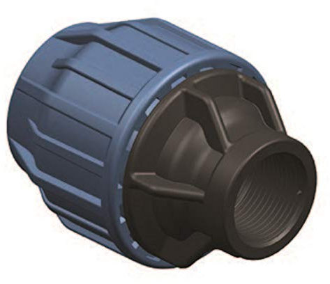 Elysee PP-Fitting, Übergang auf IG, Anschlussverschraubung auf IG 16mm x 1/2 IG für PE-Rohr, DVGW, Trinkwasserzertifiziert