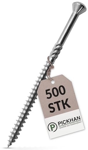 500 Stk Terrassenschrauben 5 x 80 mm für Terrassenbau Edelstahl rostfrei Holzdielen…