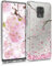 kwmobile Case kompatibel mit Xiaomi Redmi Note 9S / 9 Pro / 9 Pro Max - Hülle Silikon transparent Kirschblütenblätter Rosa Dunkelbraun Transparent