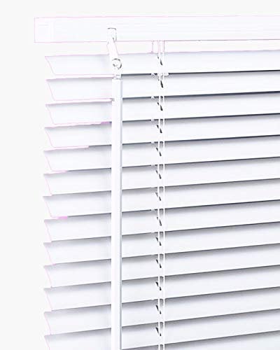 Funky Gadgets PVC Custom Made to Measure Blinds Window Venetian Blinds Easy Fit Curtains Trimmable Window blinds Child Safe Home Office 25mm Slats (White - W120cm x L150cm)
