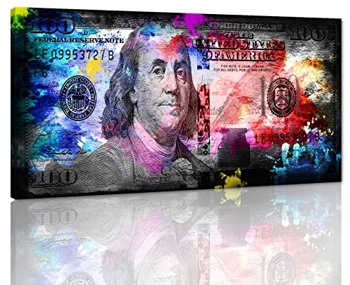 Geldsammlung für Büro, Heimdekoration, 100-Dollar-Schein, Wandkunst, Leinwanddruck, Geld, Pop-Art, Unternehmer, motivierend, 100 Rechnungen Bargeld, Kunstwerk-Poster, inspirierende Leinwandkunst,