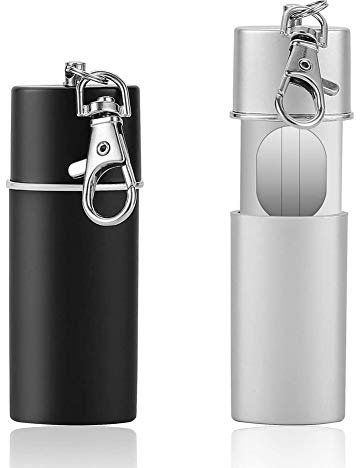 JPYH Portable Ashtray, 2PCS Cigarette Pocket Ashtray,Mini Portable Pocket Ashtray Pouch for Travel,Key Chain for Easily Bringing When Travelling