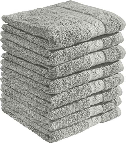 REDBEST Duschtuchset, Frottierset 8er-Pack Chicago grau Größe 70x140 cm - saugstark, strapazierfähig, ideal für Reisen, Sport (weitere Farben)