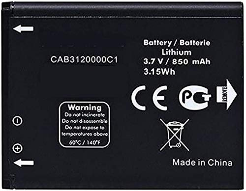 Bestome CAB3120000C1 Ersatz Akku Kompatibel mit Alcatel BTR510AB CAB31200C1 3.7V,850mAh/3.15Wh