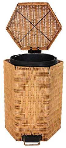 WXJLYZRCXK Poubelle À Pédale, Poubelle En Bambou Rotin Poubelle À Pédale Idées de Mode Poubelle de Salle de N Couverte,30L,30L