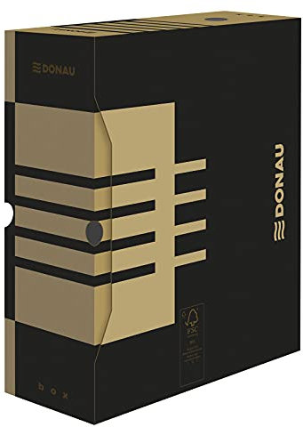 DONAU 7662301FSC-02 Ablage Schachtel Archivbox aus recyceltem Karton Archiv-Ablagebox Stabil| 20er Pack | A4/120mm/ B Rückenbreite Farbe: Braun | die FSC Zertifiziert, A4/120 mm