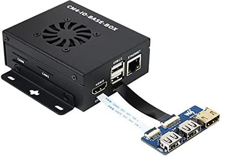 CM4-IO-BASE-BOX-B + USB HDMI Adapter, For Raspberry Pi Compute Module 4 Easy To Build Your Pi CM4 Mini PC