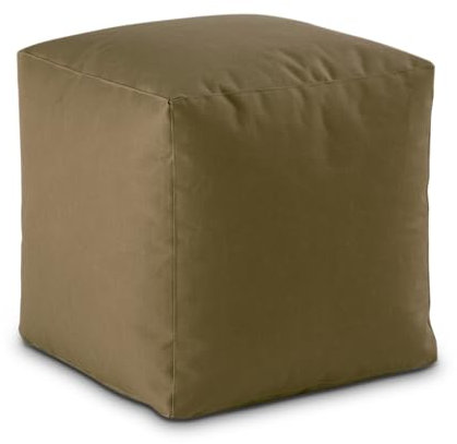 Sitzhocker 45x45x45 cm Fußhocker Fußablage Bodenkissen Bamba formstabil wasserfest beige - Taupe Sitzwürfel