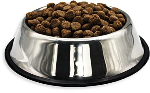 Mister Zoo - Comedero de Acero Inoxidable para Perros, Bebedero Portátil Antideslizante, Plato para Mascotas de Acero Inoxidable (18 Centímetros)