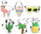 6 Stücke Sommer-Ausstecher-Set zum Backen – Flamingo, Palme, Ananas, Eiscreme, Kaktus und Gläser in Edelstahl-Aromaperlen-Ausstecherform