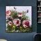 Ölbilder Auf Leinwand Handgemalt, Rote Textur Rose Blume Grünes Blatt Pflanze Abstrakte Kunst Moderne Kunstwerke Gemälde Handgemalte Ölgemälde Auf Leinwand Wandkunst Für Wohnzimmer Schlafzimm