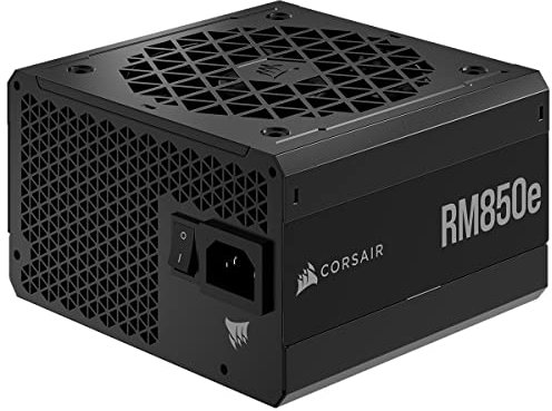 Corsair RM850e Alimentation ATX Silencieuse Entièrement Modulaire (Deux Connecteurs EPS12V, Condensateurs Certifiés 105 °C, Efficacité 80 Plus Gold, Prise en Charge du Modern Standby) Noir