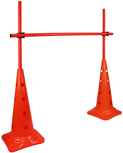 SPORTKEL24 Kombi-Kegel 50-Hürdenset – Stangen 100 cm – Training der Sprungkraft & Koordination – Pylonen-Hürde – Agility-Hürde für Fußball, Leichtathletik & Hundesport