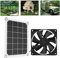 Ejoyous Solarbetriebener Abluftventilator, 6V 10W Solarpanel-Abluftventilator Wasserdichter Solarlüfter USB Solar Panel Gewächshaus Ventilator, für Wohnmobile Gewächshäuser Tierhäuser Hühnerhaus