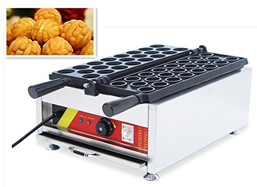 LEIRUO NP-738 Commercial 23pcs Waffle Maker Stuffed Waffle Stove Walnut Waffle Making Machine Non-Stick Waffle Iron Baker (110V)