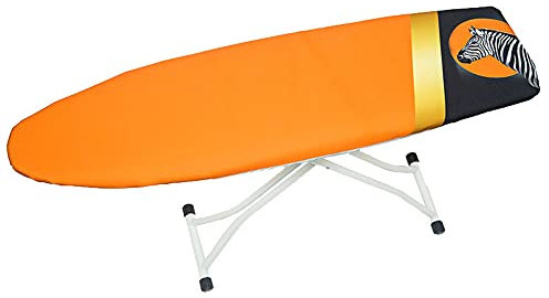 Treer Baumwollbezug Bügelbrettbezug für Dampfbügeleisen mit 4 Clips Bügeltischbezug Weich Komfort Polster Bezug für Bügeltischbezug mit Kordelzug (140x50cm,Gelbe Pferde)
