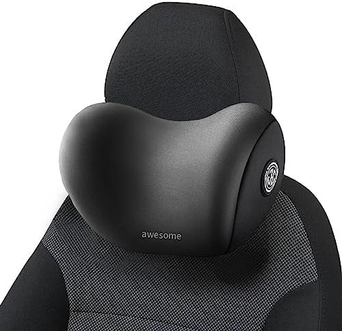 Auto-nackenkissen, Autositz-kopfstütze aus Memory-schaumstoff Mit Verstellbaren Trägern, Memory-schaumstoff und Atmungsaktivem, Abnehmbarem Bezug, Geeignet zum Fahren, Spielen, Bürositz(Black)