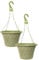 Fyne-Finds Set of 2 Hanging Basket Moss Green 30cm 12Inch Outdoor Planter Decorative Plant Pot