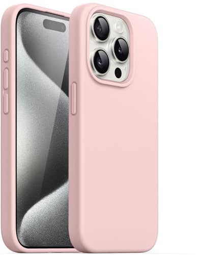 JETech Silicone Case for iPhone 15 Pro Max 6.7-Inch, Silky-Soft Touch Full-Body Protective Phone Case, Shockproof Cover (Pink)