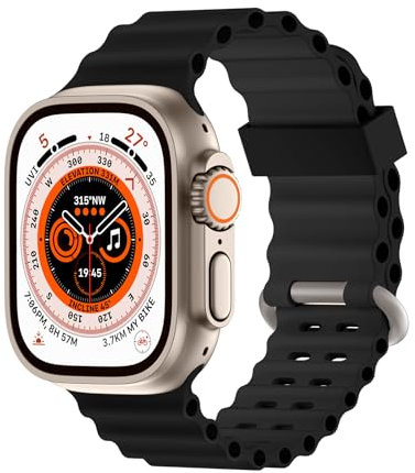 Higgs Cinturino Sportivo in Silicone Morbido Bicolore Compatibile con Apple Watch 38/40/41/42/44/45/46/49mm - per Serie Ultra /10/9 /8/7 /6/5 /4/3/2/1/SE2 - Perforato Traspirante - Donna/Uomo